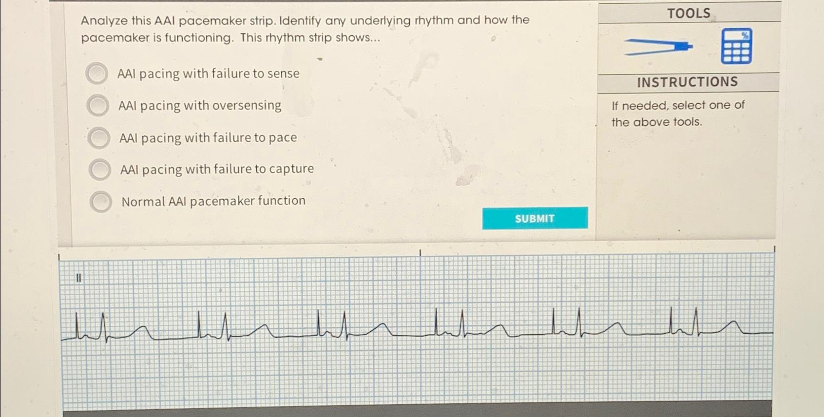 Solved Analyze this AAI pacemaker strip. Identify any | Chegg.com