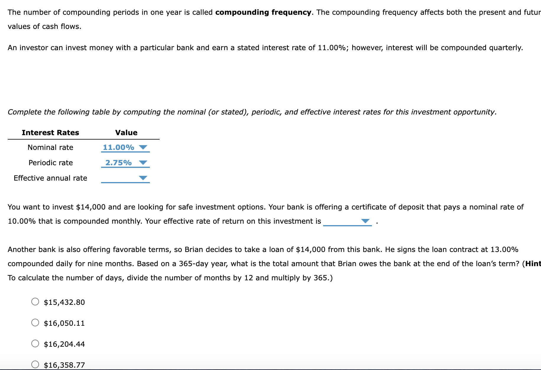 Solved The number of compounding periods in one year is | Chegg.com
