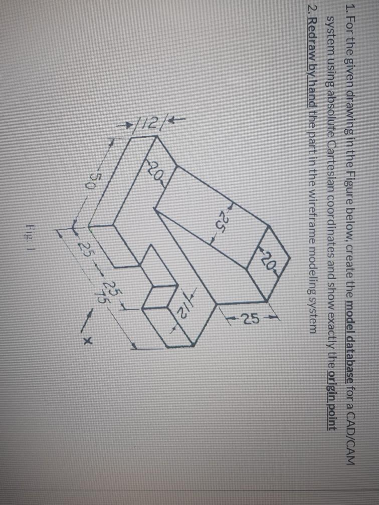 Solved 1. For the given drawing in the Figure below, create | Chegg.com