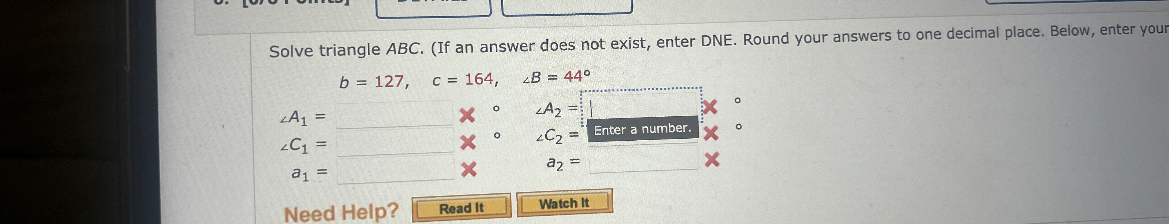 Solved Solve triangle ABC. (If an answer does not exist,