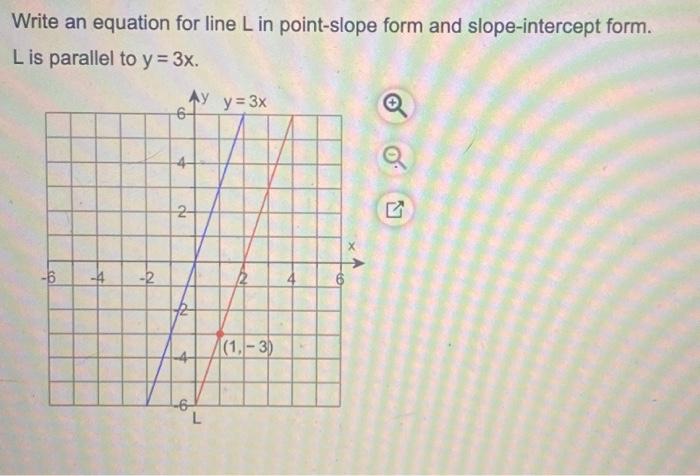 write the equation of a parallel line using point slope form