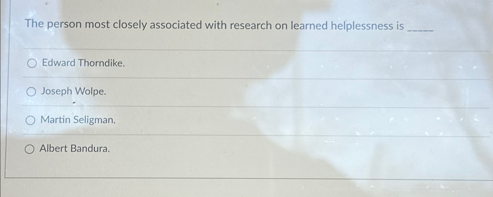 Solved The person most closely associated with research on | Chegg.com