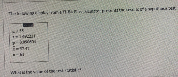 hypothesis test on ti 84 plus