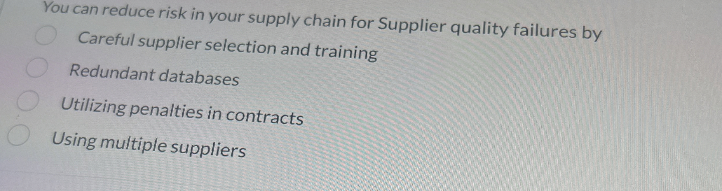 Solved You can reduce risk in your supply chain for Supplier