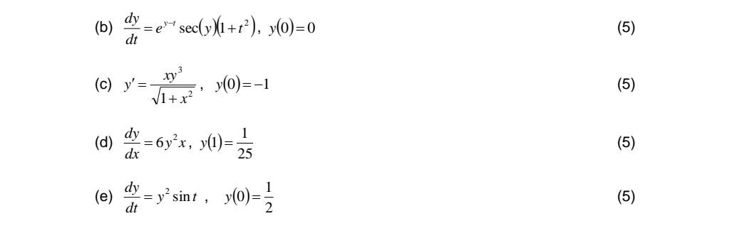 Solved Solve the following Initial Value Problems (IVP) and | Chegg.com