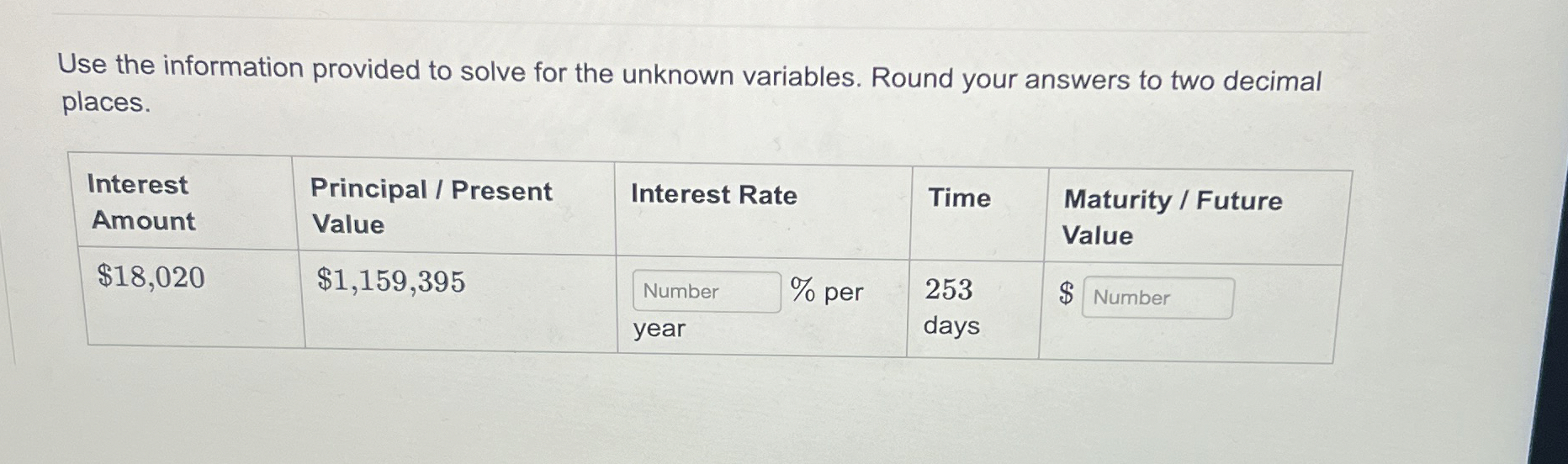 Solved Use the information provided to solve for the unknown | Chegg.com