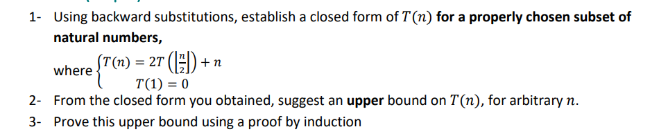 1- ﻿Using Backward Substitutions, Establish A Closed | Chegg.com