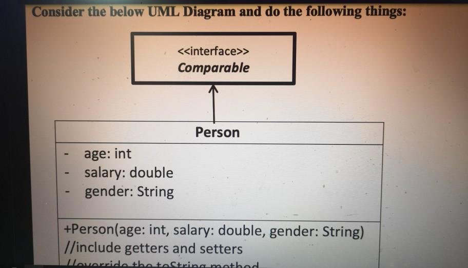 Solved Consider the below UML Diagram and do the following | Chegg.com