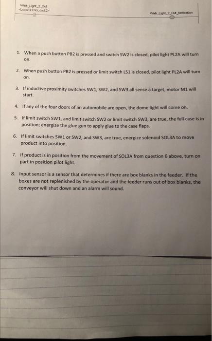 Solved read the statements below and draw a PLC ladder | Chegg.com