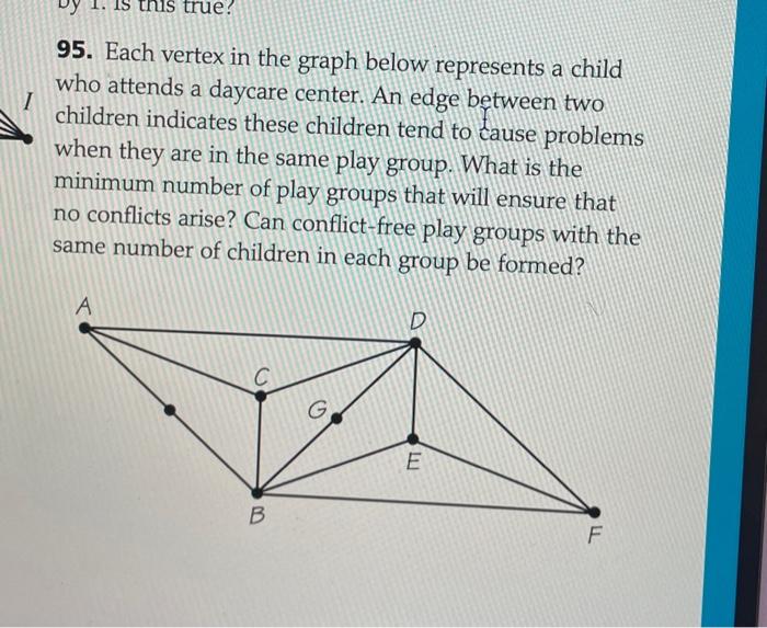 Solved 95. Each vertex in the graph below represents a child