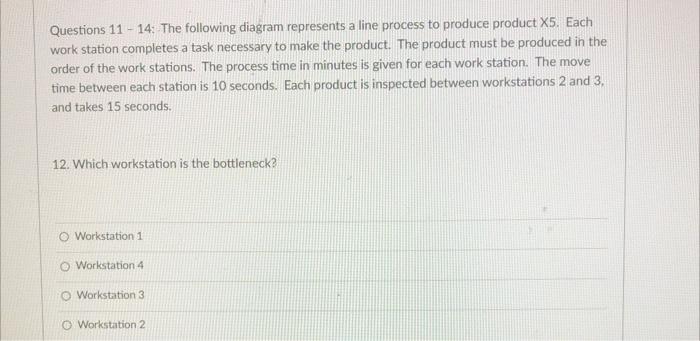 Solved Questions 11 - 14: The following diagram represents a | Chegg.com