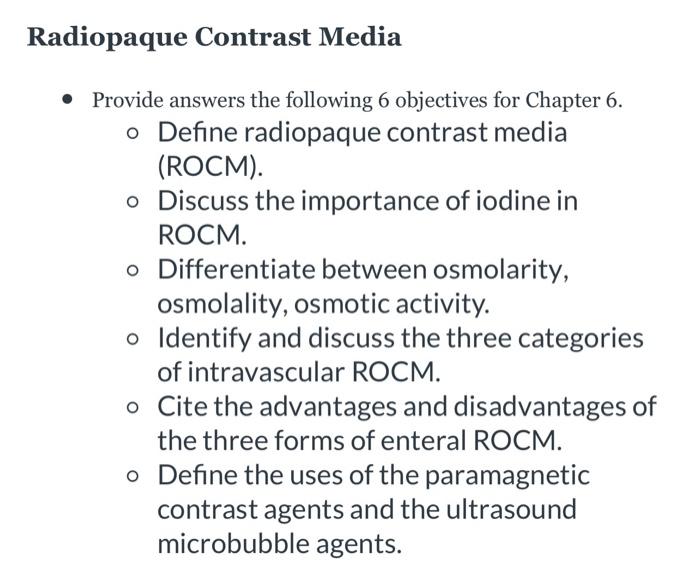 Solved Provide answers the following 6 objectives for