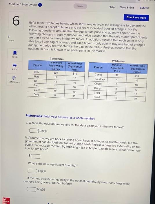 Solved Refer To The Two Tables Below, Which Show, | Chegg.com