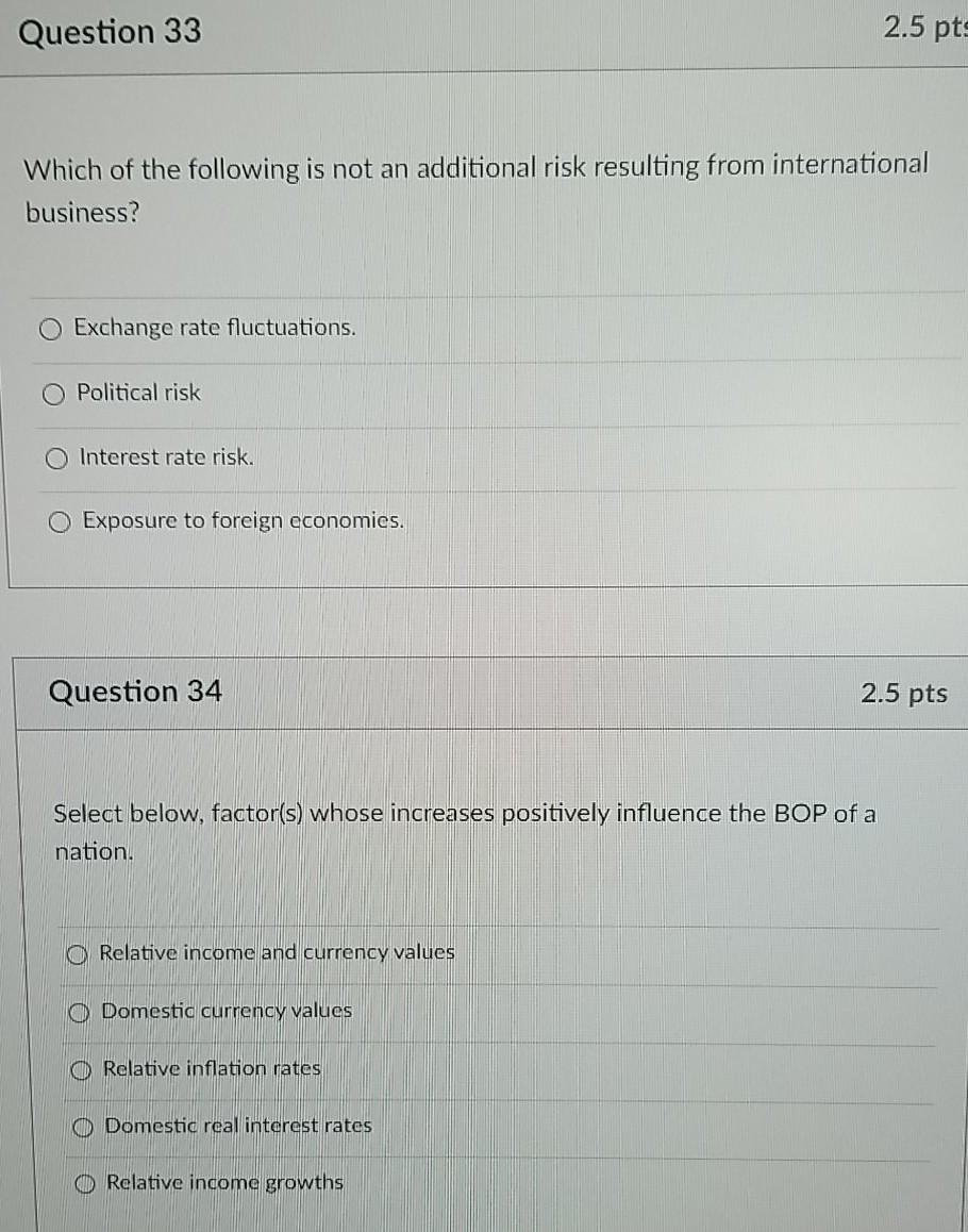 Solved Question 33 2.5 pts Which of the following is not an | Chegg.com