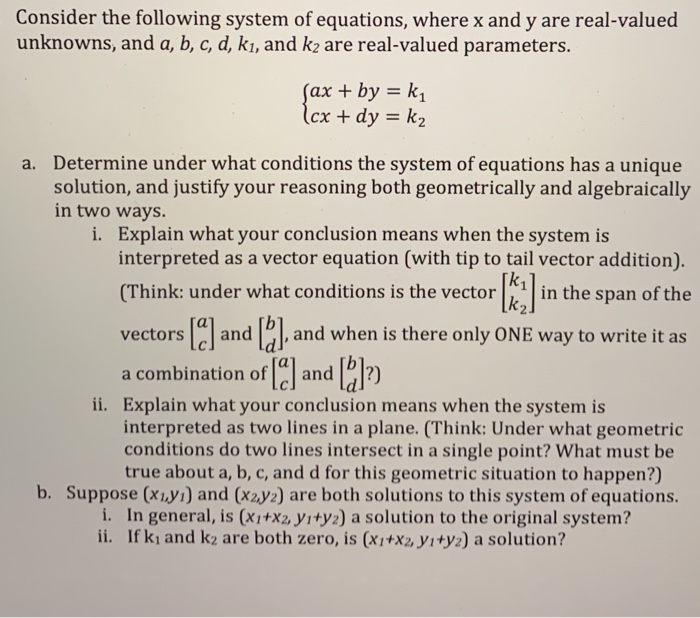 Solved Consider the following system of equations, where x | Chegg.com