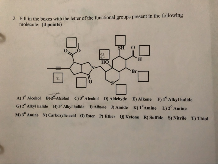 Solved 2. Fill in the boxes with the letter of the