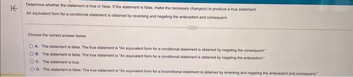 Solved Determine whether the stalement is true or false. If | Chegg.com