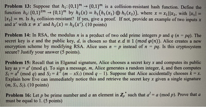 Problem 13 Suppose That H 0 1 0 1 Is A C Chegg Com