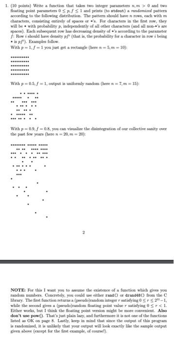 Solved 1. (10 points) Write a function that takes two | Chegg.com