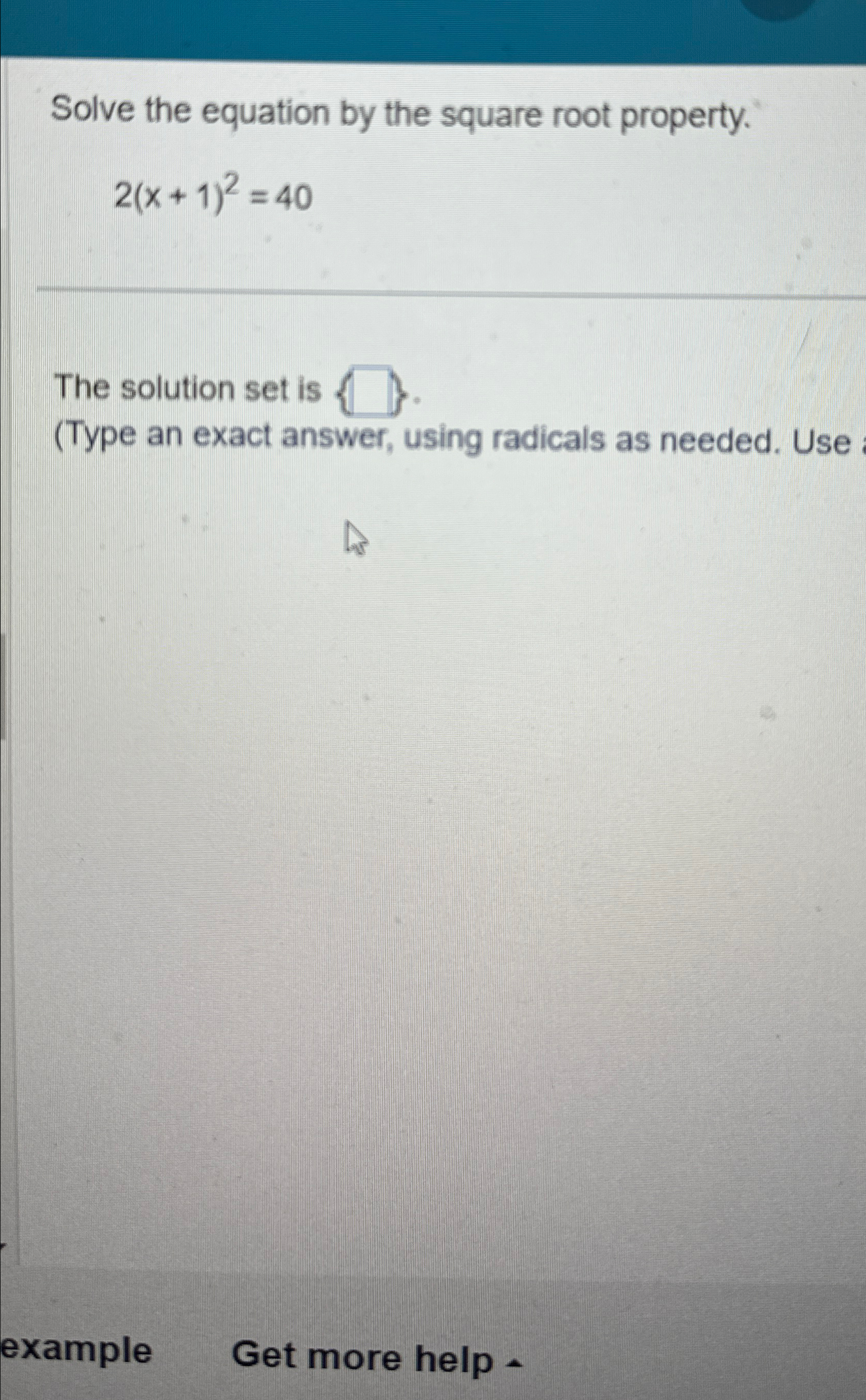 Solved Solve the equation by the square root | Chegg.com