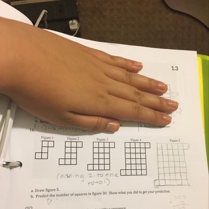 Solved 1.3 Figure 5 a. Draw figure 5 . b. Predict the number | Chegg.com