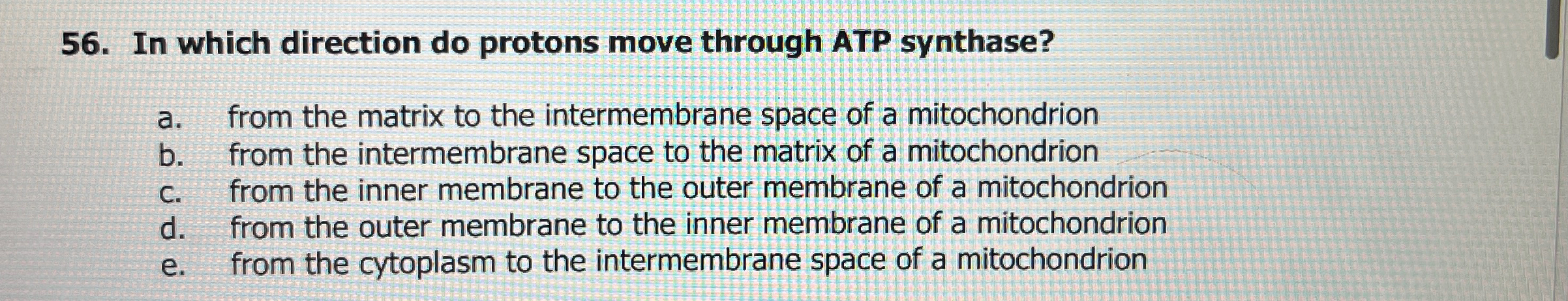 Solved In which direction do protons move through ATP | Chegg.com