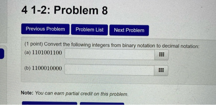 Solved 4 1-2: Problem 2 Previous Problem Problem List Next | Chegg.com