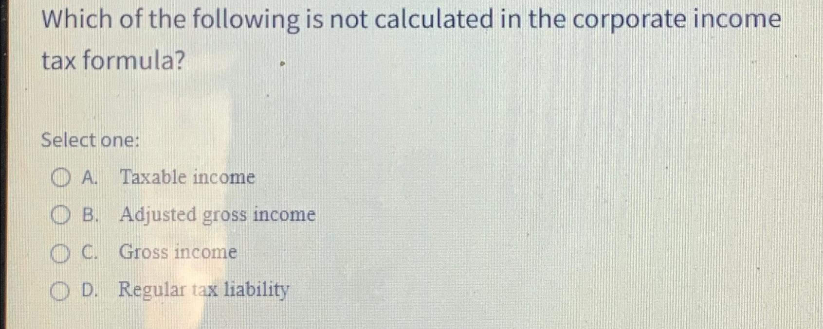 Which of the following is not calculated in the | Chegg.com