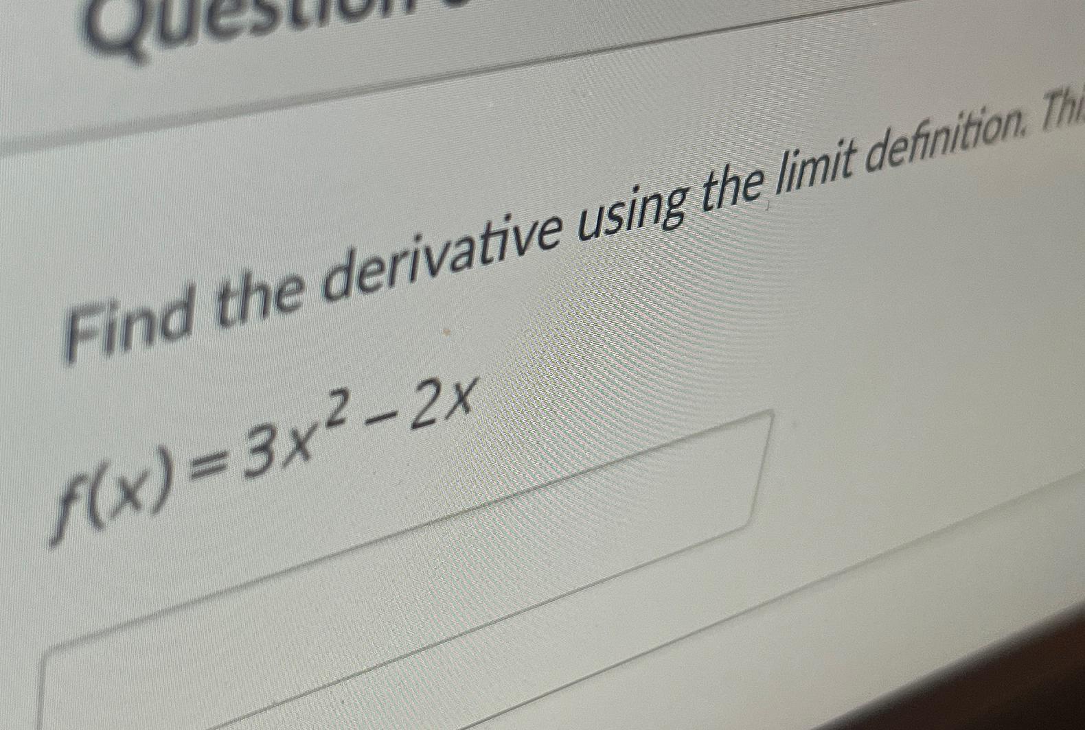 Solved Find the derivative using the limit | Chegg.com