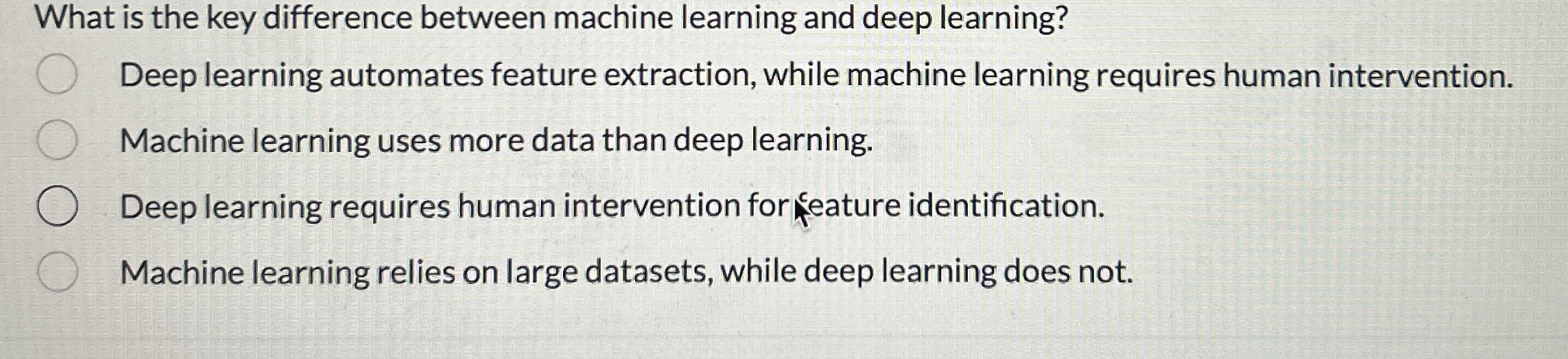 Solved What is the key difference between machine learning | Chegg.com
