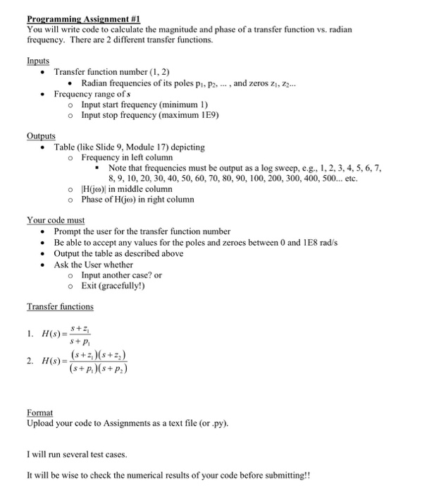 Solved Programming Assignment #1 You will write code to | Chegg.com