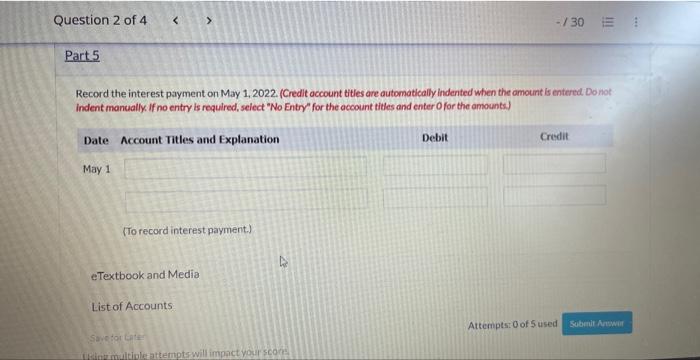 Solved Homework Chapter 15 Question 2 of 4 Part 1 On May | Chegg.com