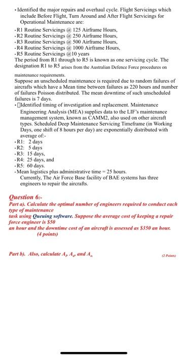 Solved • Identified the major repairs and overhaul cycle. | Chegg.com