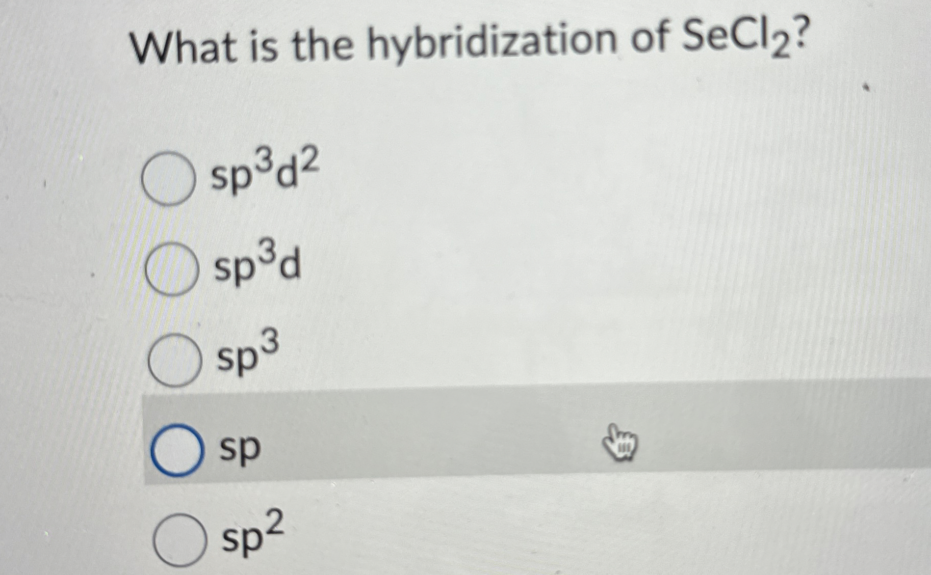 High Quality SOLUTION What is the hybridization of SeCl2 ...