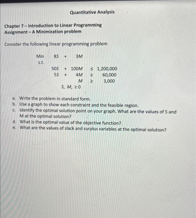 Solved Chapter 7 - Introduction To Linear Programming | Chegg.com