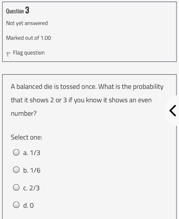 Solved Question 3 Not yet answered Marked out of 1.00 p Flag | Chegg.com