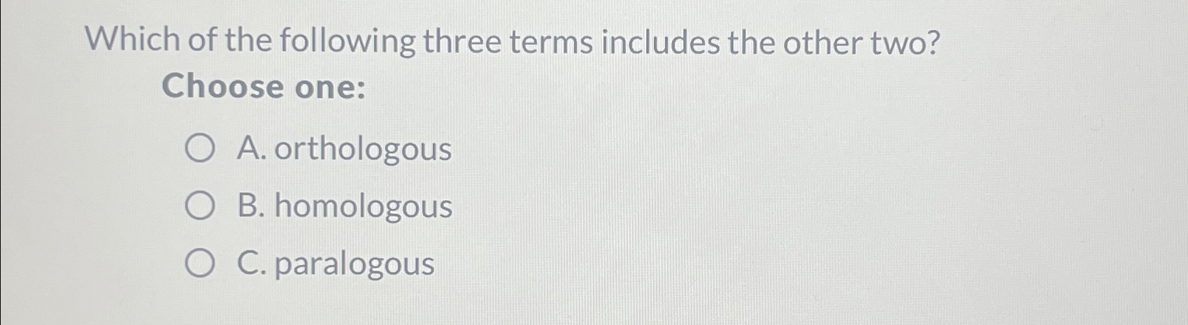 Solved Which of the following three terms includes the other | Chegg.com