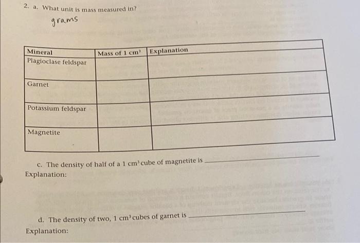 solved-2-a-what-unit-is-mass-measured-in-grams-mineral-chegg