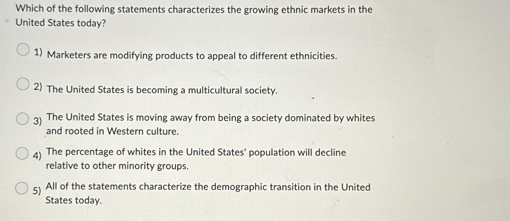 Solved Which of the following statements characterizes the | Chegg.com