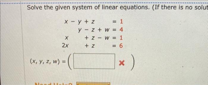 Solved Solve the given system of linear equations. (If there | Chegg.com