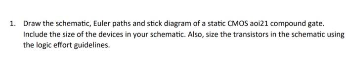 Solved 1. Draw The Schematic, Euler Paths And Stick Diagram | Chegg.com