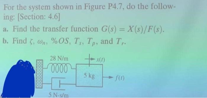 Solved For the system shown in Figure P4.7, do the | Chegg.com