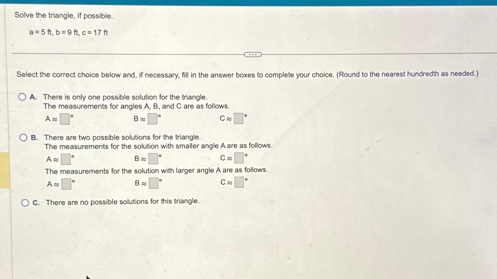 Solved Solve The Triangle, If | Chegg.com