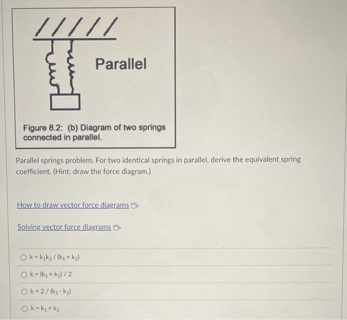 Solved Parallel Springs Problem. For Two Identical Springs | Chegg.com