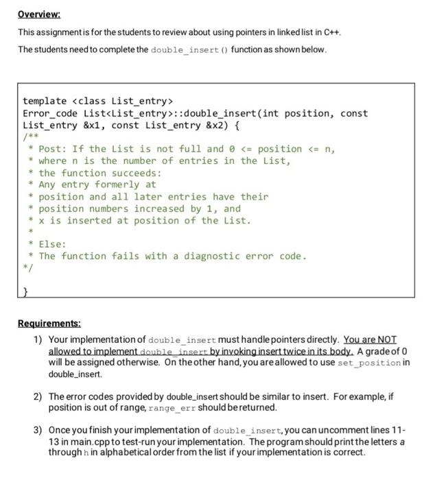 Solved Overview: This assignment is for the students to | Chegg.com