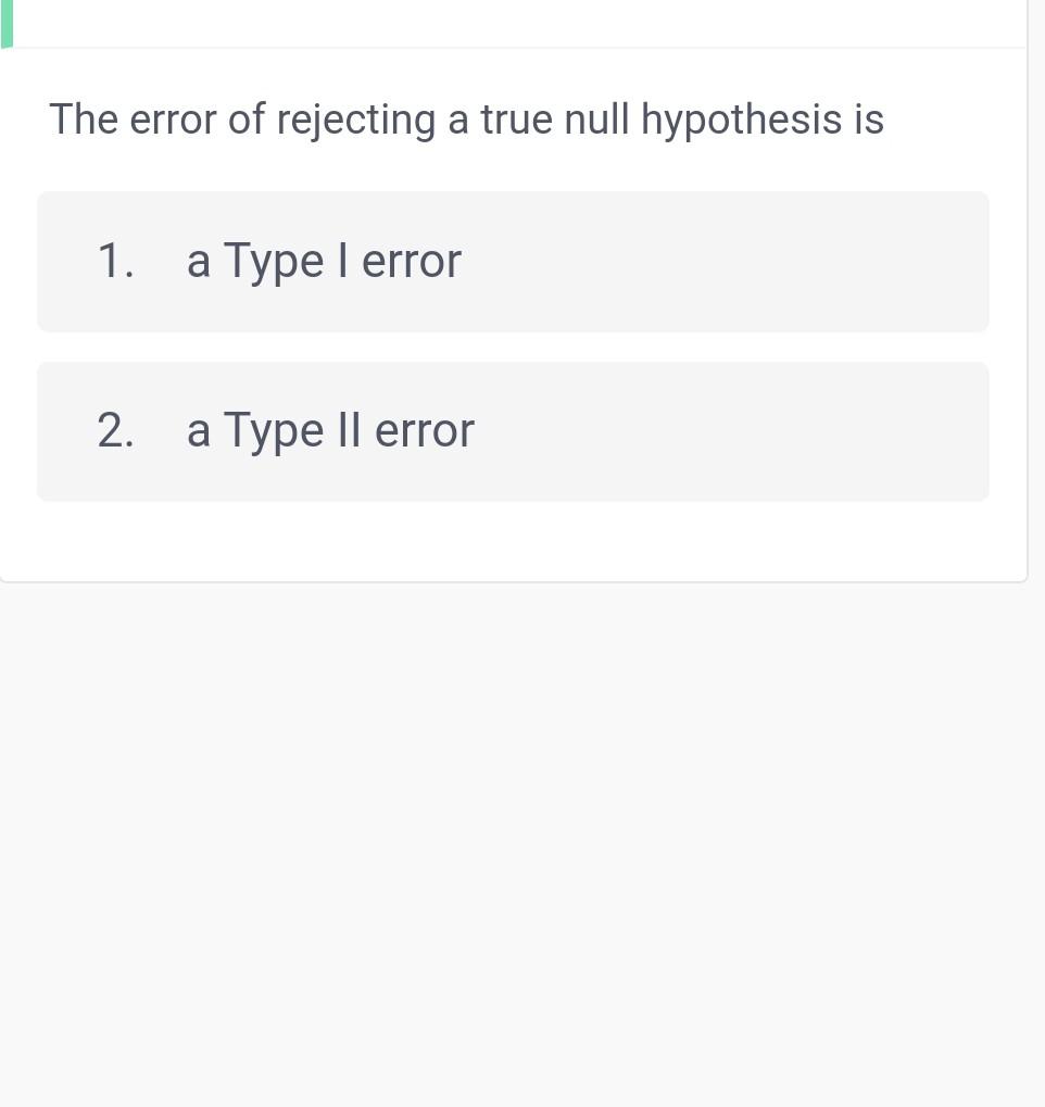 Solved The probability of making a Type I error is denoted | Chegg.com