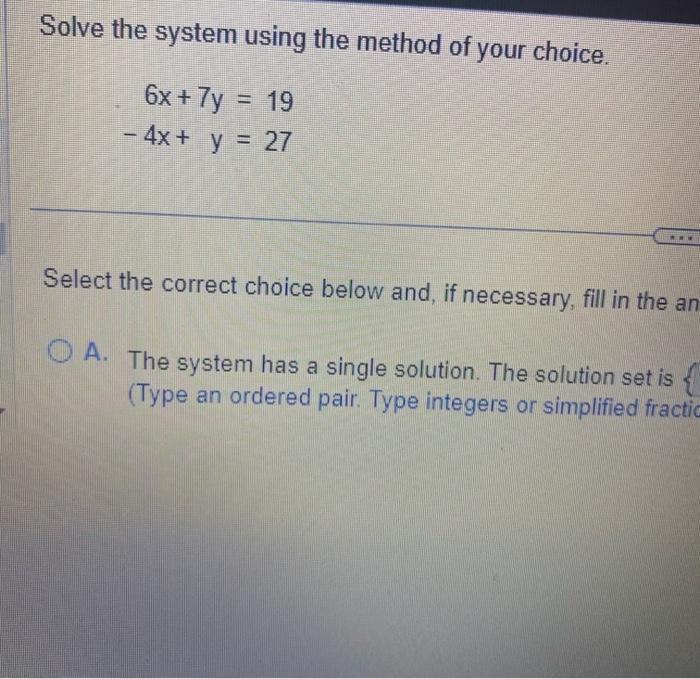 Solved Solve the system using the method of your choice. | Chegg.com