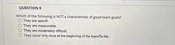 Solved Which of the following is NOT a characteristic of | Chegg.com