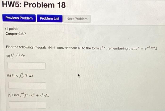 Solved HW5: Problem 18 Previous Problem Problem List Next | Chegg.com