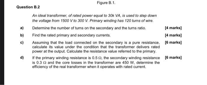 Solved Figure B.1. Question B.2 An Ideal Transformer, Of | Chegg.com